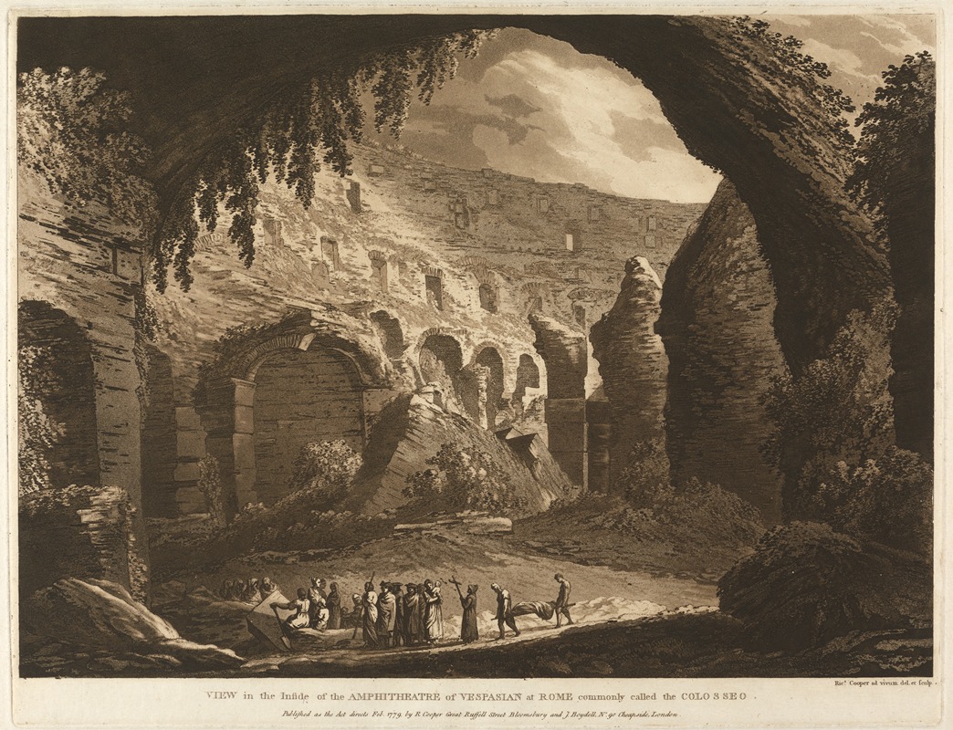 Richard Cooper the Elder - View in the Inside of the Amphitheatre of Vespasion at Rome Commonly called the Colosseo