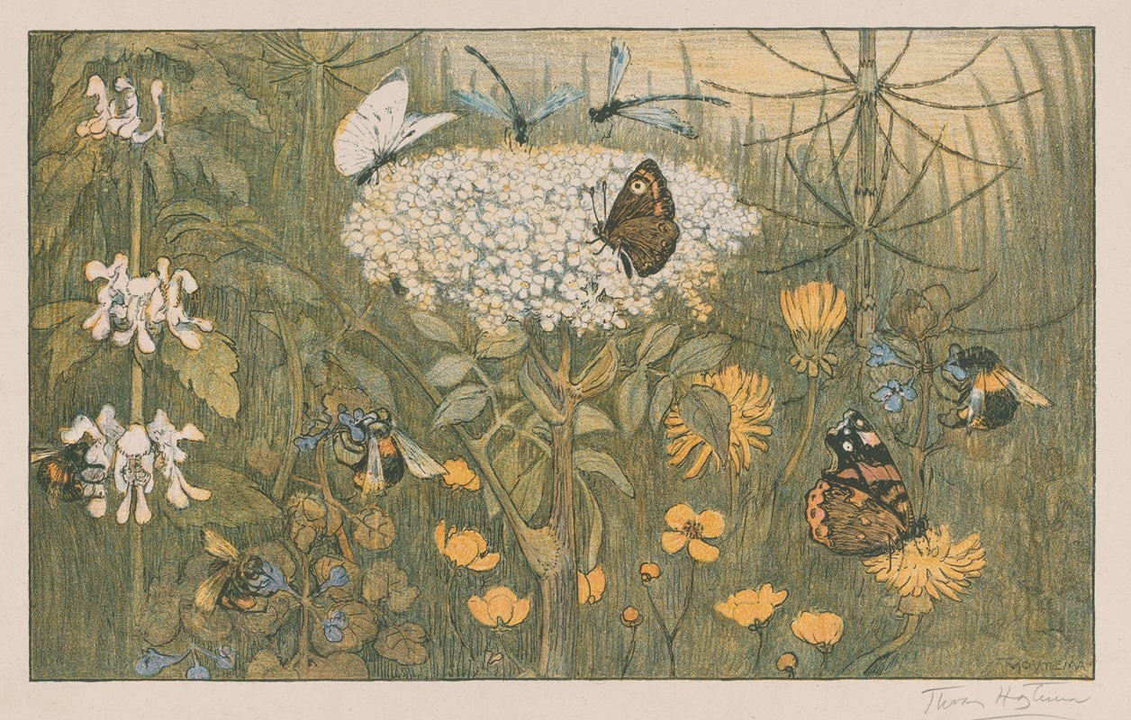 Theo van Hoytema - Bloemen en vlinders