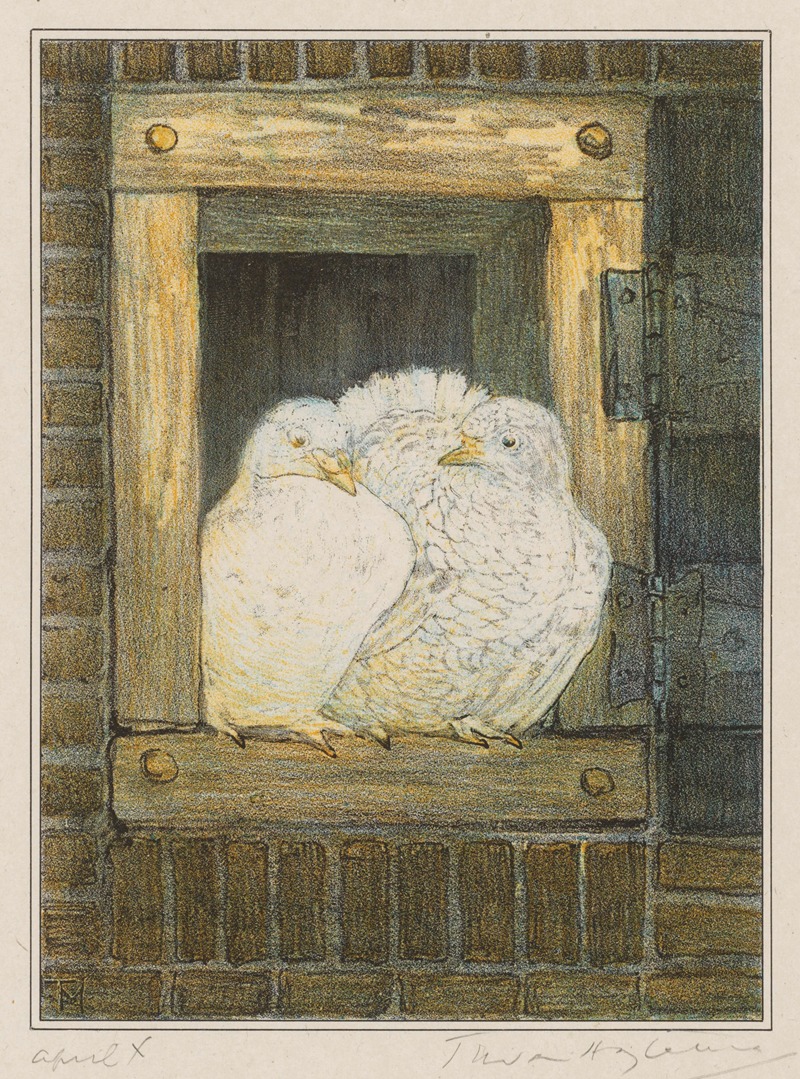 Theo van Hoytema - Witte duiven in venster