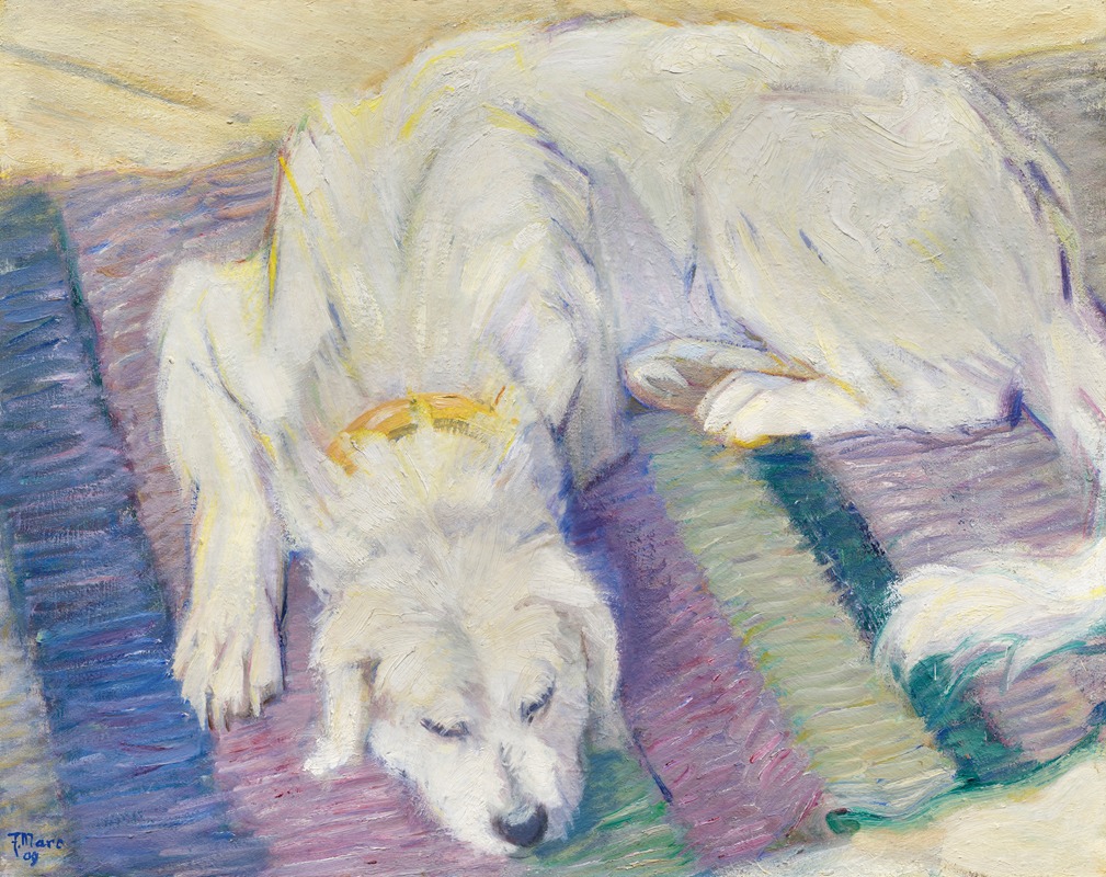 Franz Marc - Liegender Hund (Hundeporträt von ‘Russi’)