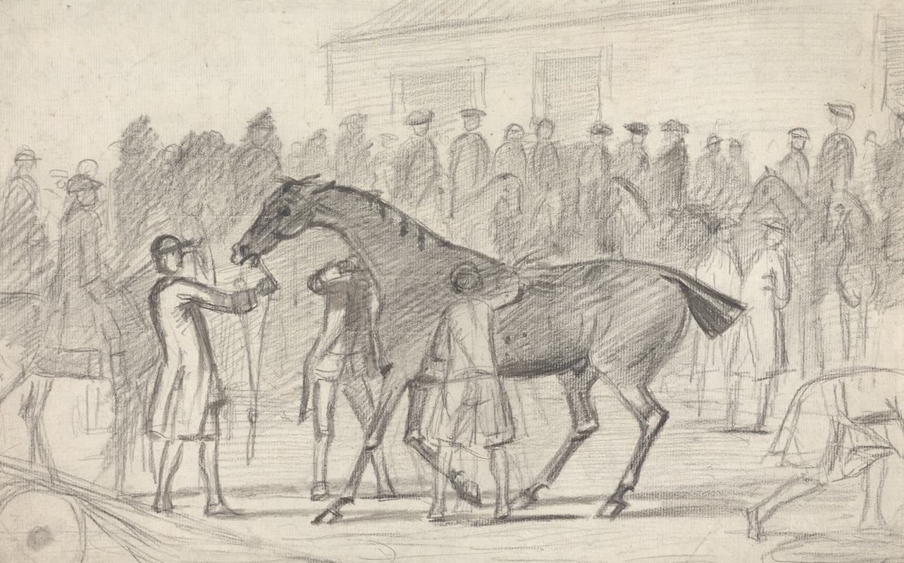 Sawrey Gilpin - A Stable Boy rubbing down a Racehorse