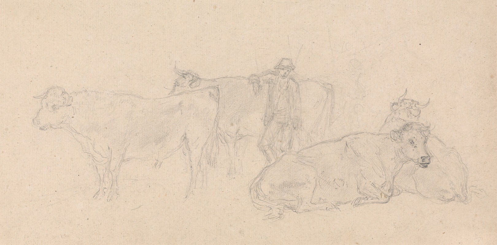 Sawrey Gilpin - Cattle with a Farmer in their midst