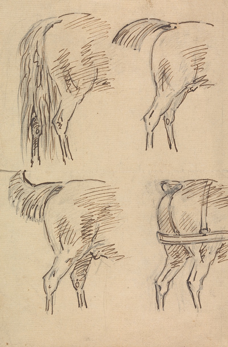 Sawrey Gilpin - Four Sketches of Hind Quarters of Horse