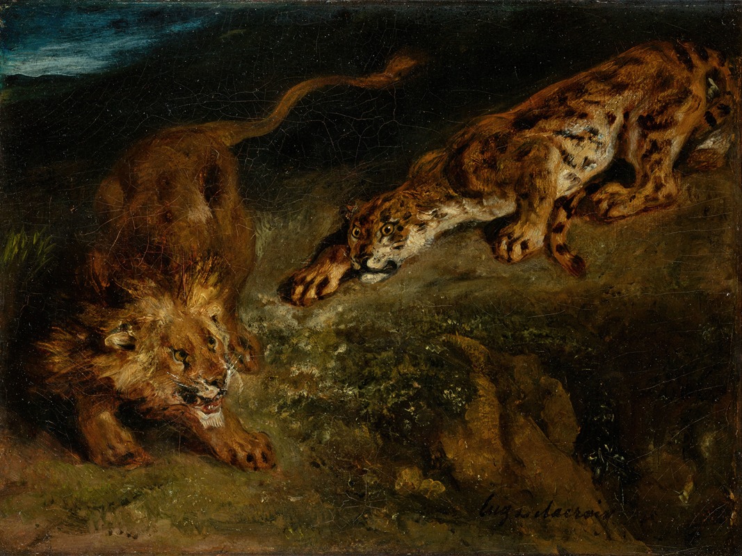 Eugène Delacroix - Tiger and Lion 