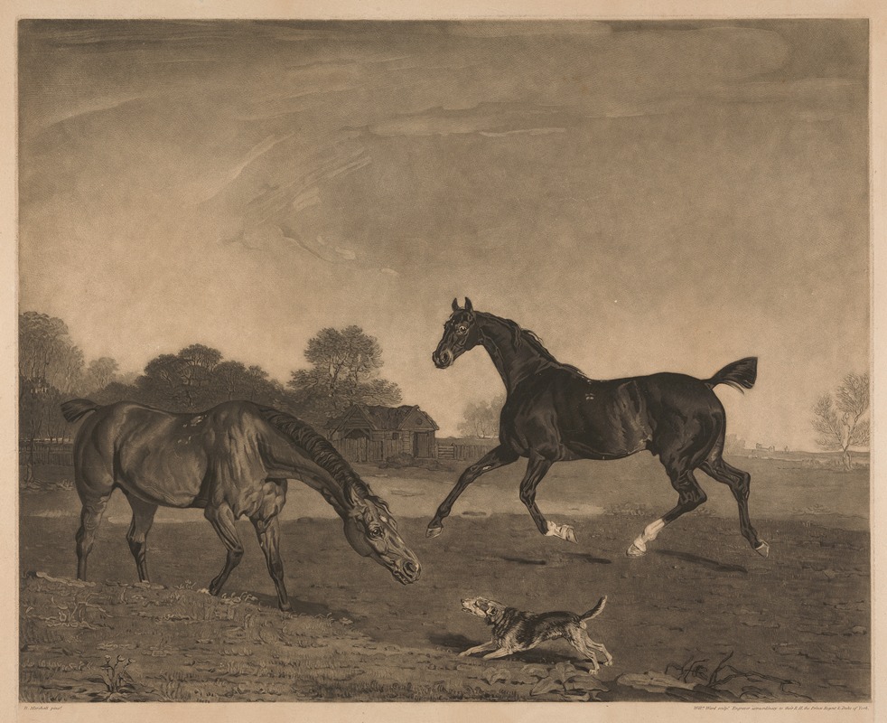 Benjamin Marshall - Hunters at Grass; The Property of John Micklethwait Esq.