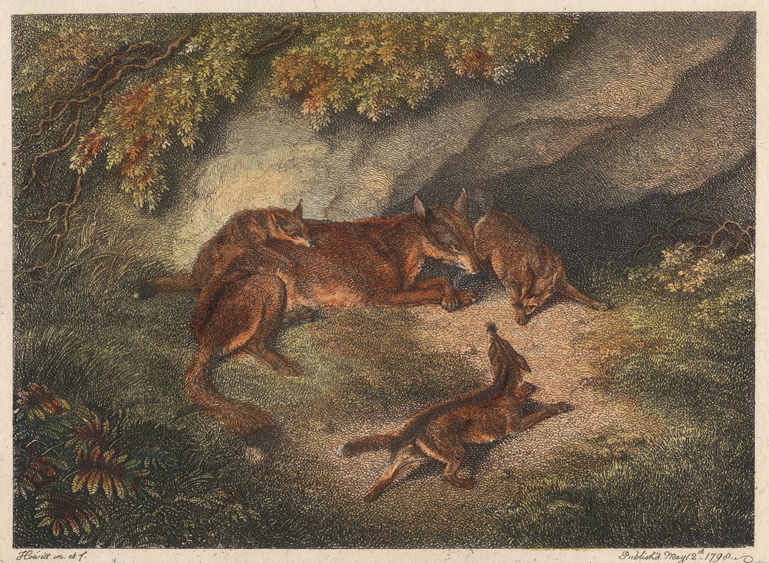 Samuel Howitt - Bitch Fox and Cubs