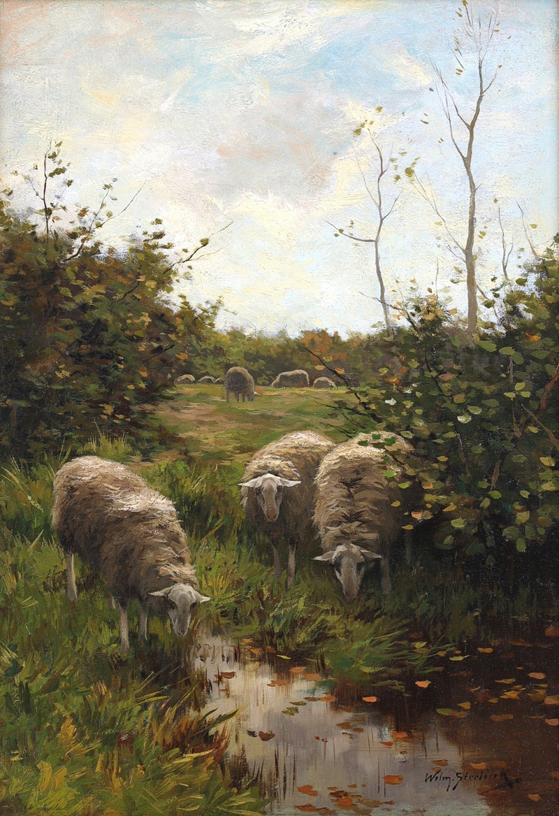 Willem Steelink Jr. - Sheep at a Pond