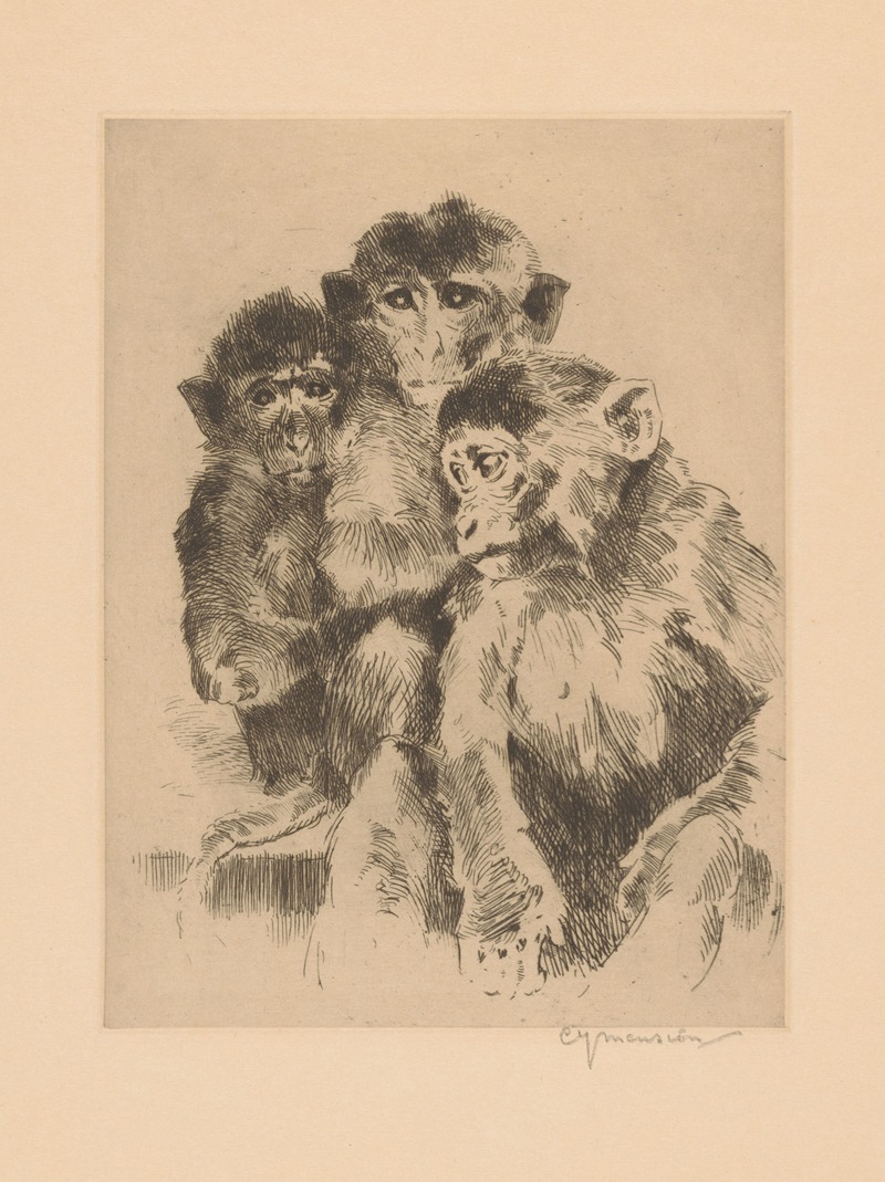 Cornelis Jan Mension - Three monkeys