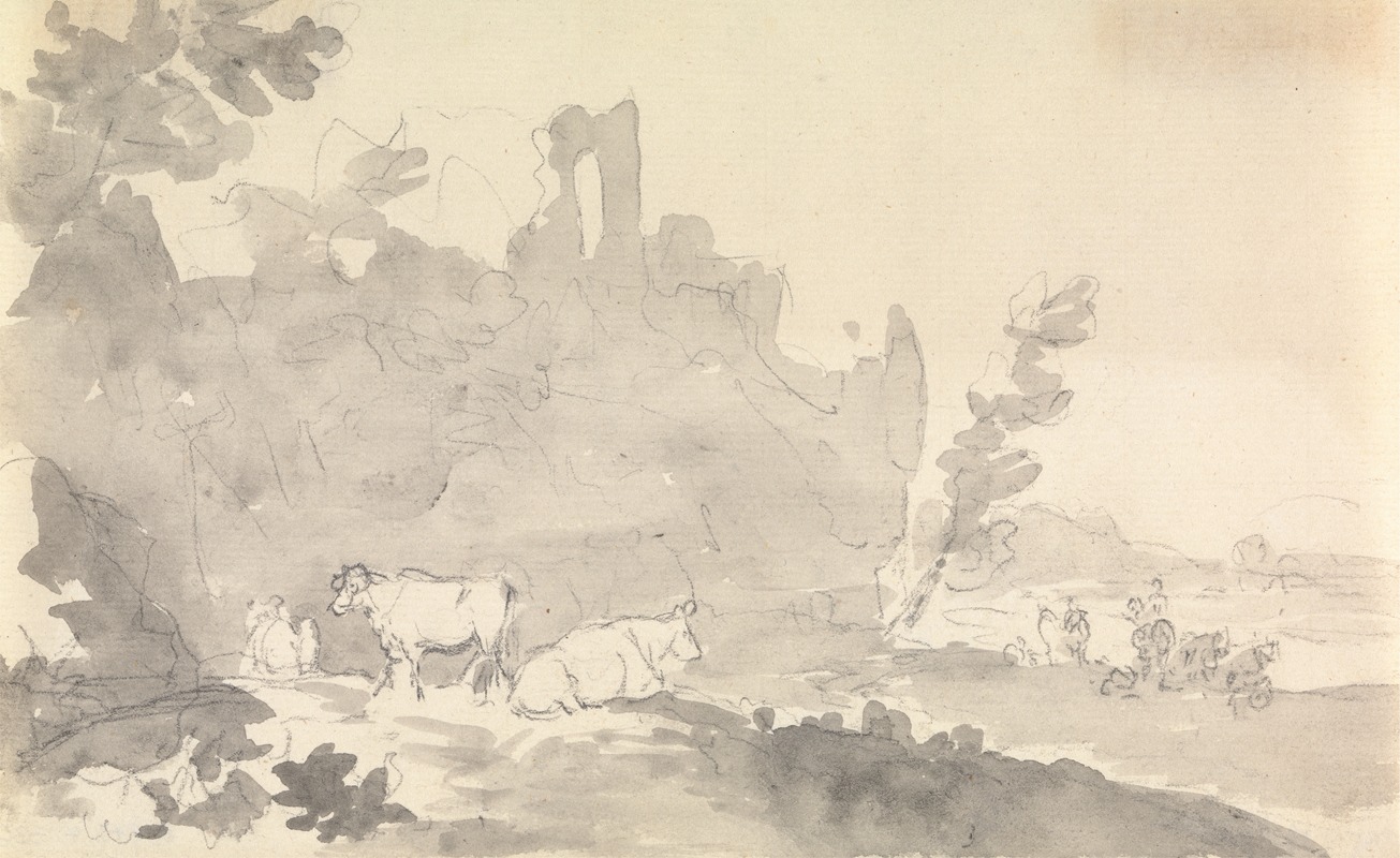 Sawrey Gilpin - Landscape with Cows in Foreground