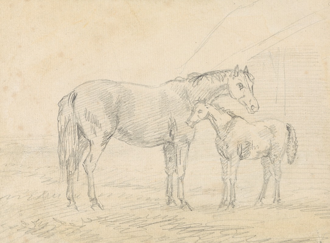 Mare with Foal by Sawrey Gilpin - Artvee