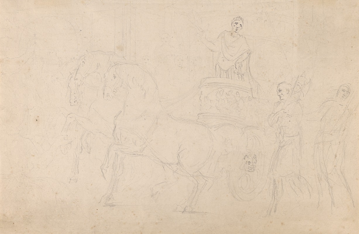 Sawrey Gilpin - Roman Chariot Drawn by Three Horses, with Charioteer and other Figures