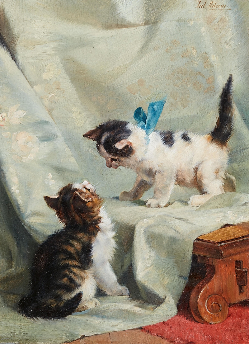 Julius Adam the younger - Zwei spielende Katzen