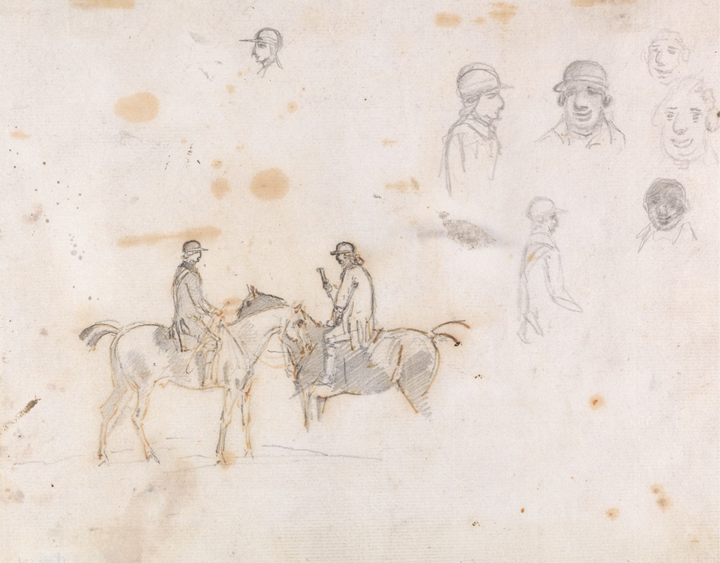 Sawrey Gilpin - Studies of Two Riders, and of Rider’s Heads