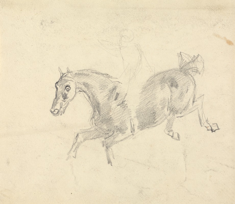 Sawrey Gilpin - Study of a horse with a figure on its back