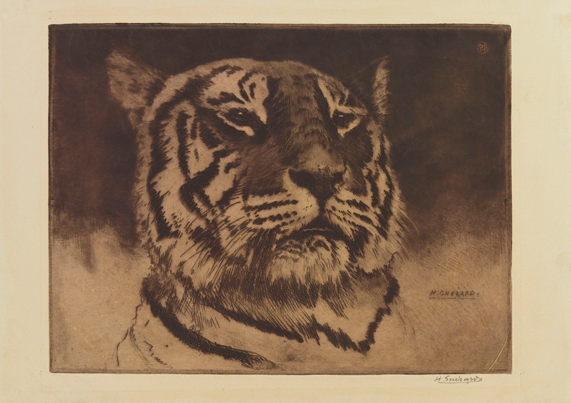 Henri-Charles Guérard - Tête de tigre