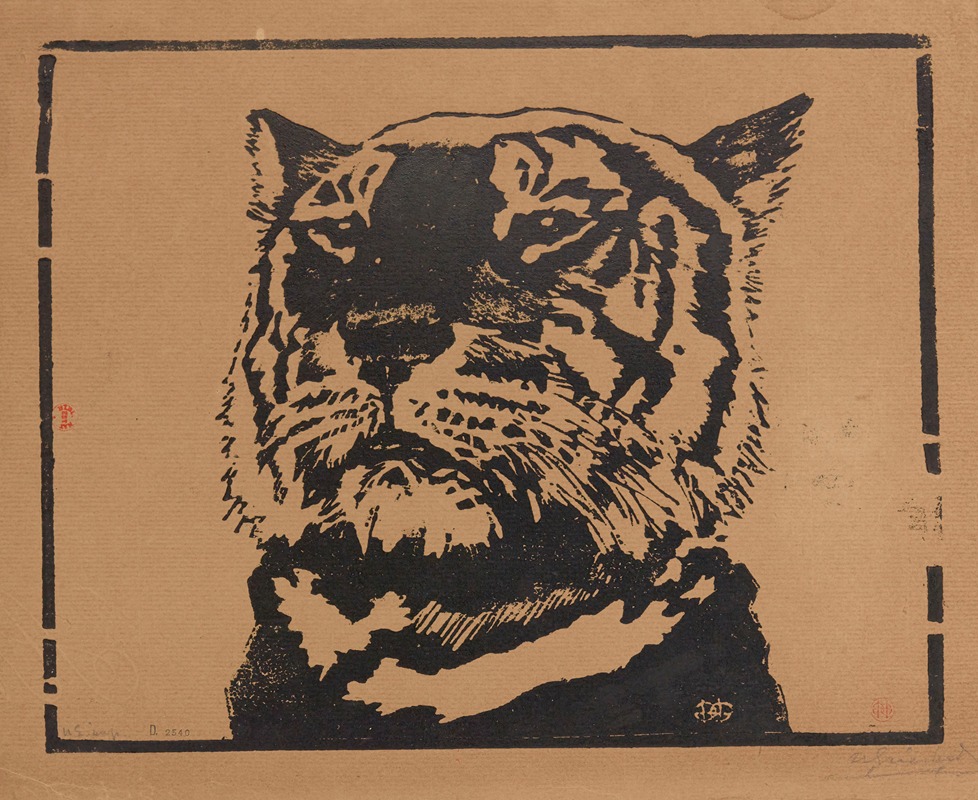 Henri-Charles Guérard - Tête de tigre
