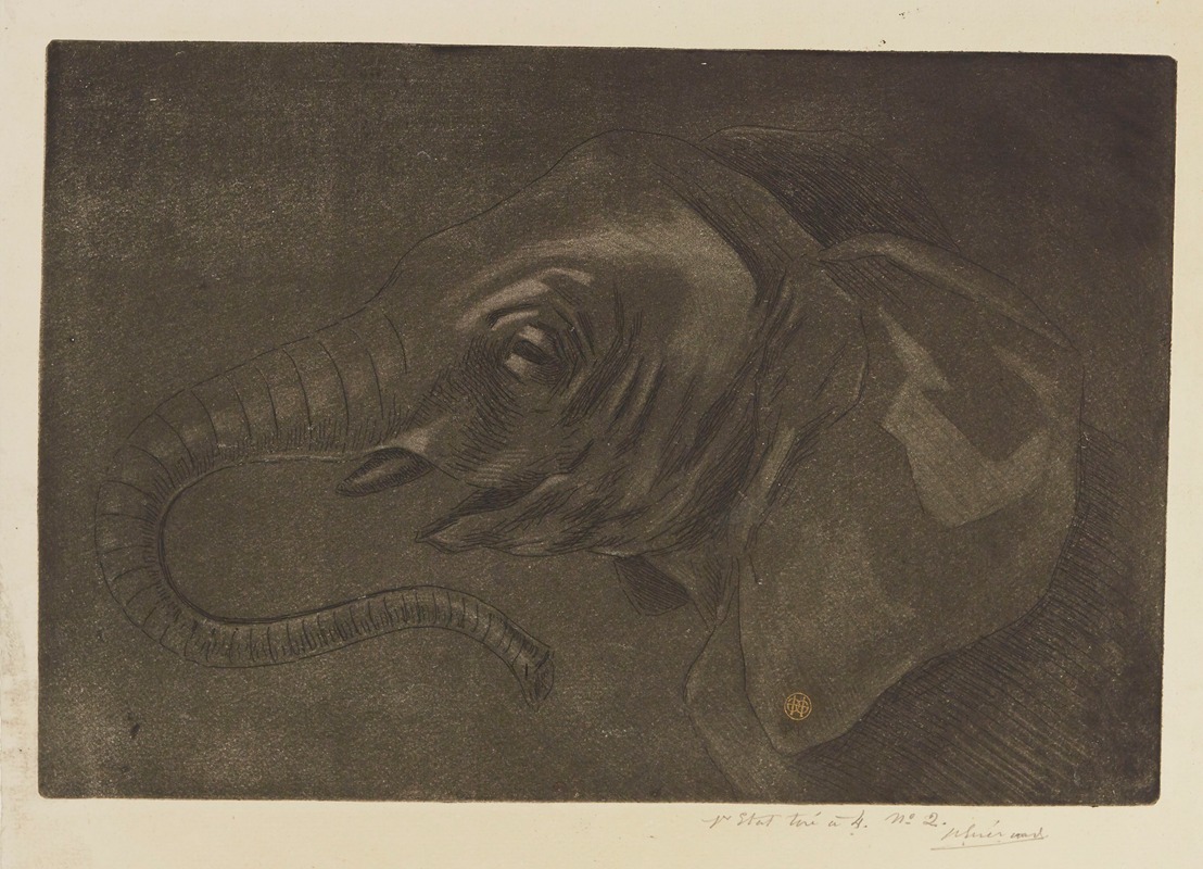 Henri-Charles Guérard - Tête d’éléphant