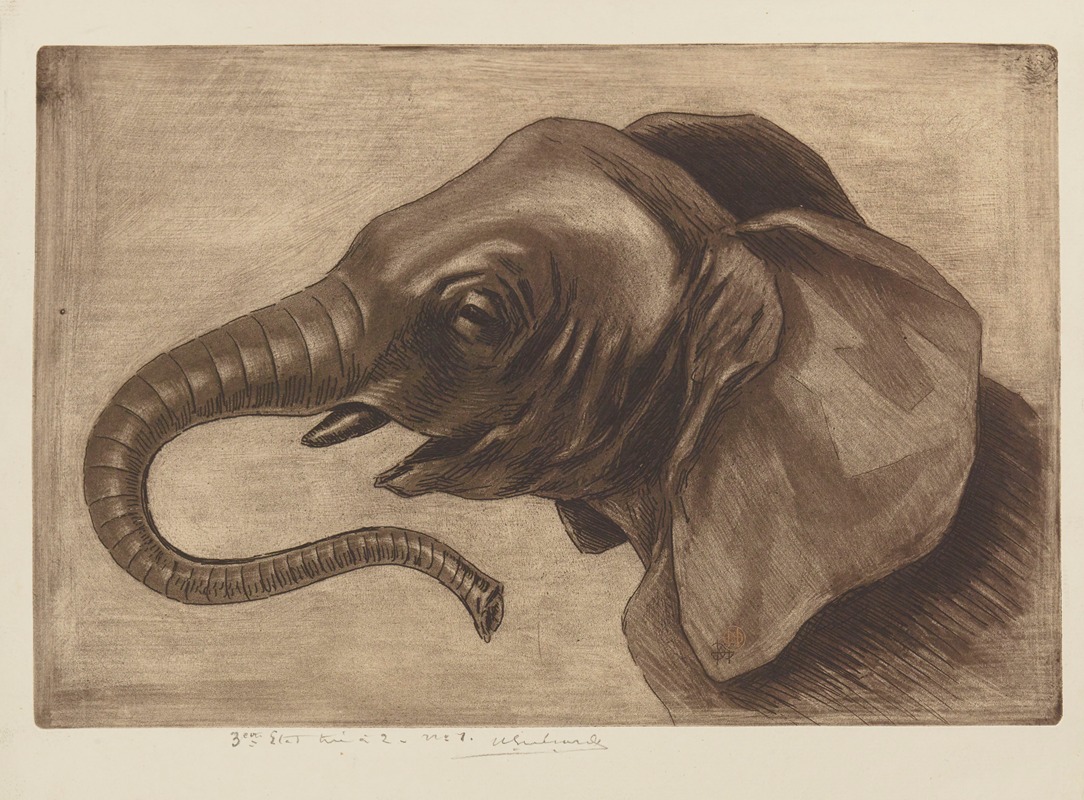 Henri-Charles Guérard - Tête d’éléphant