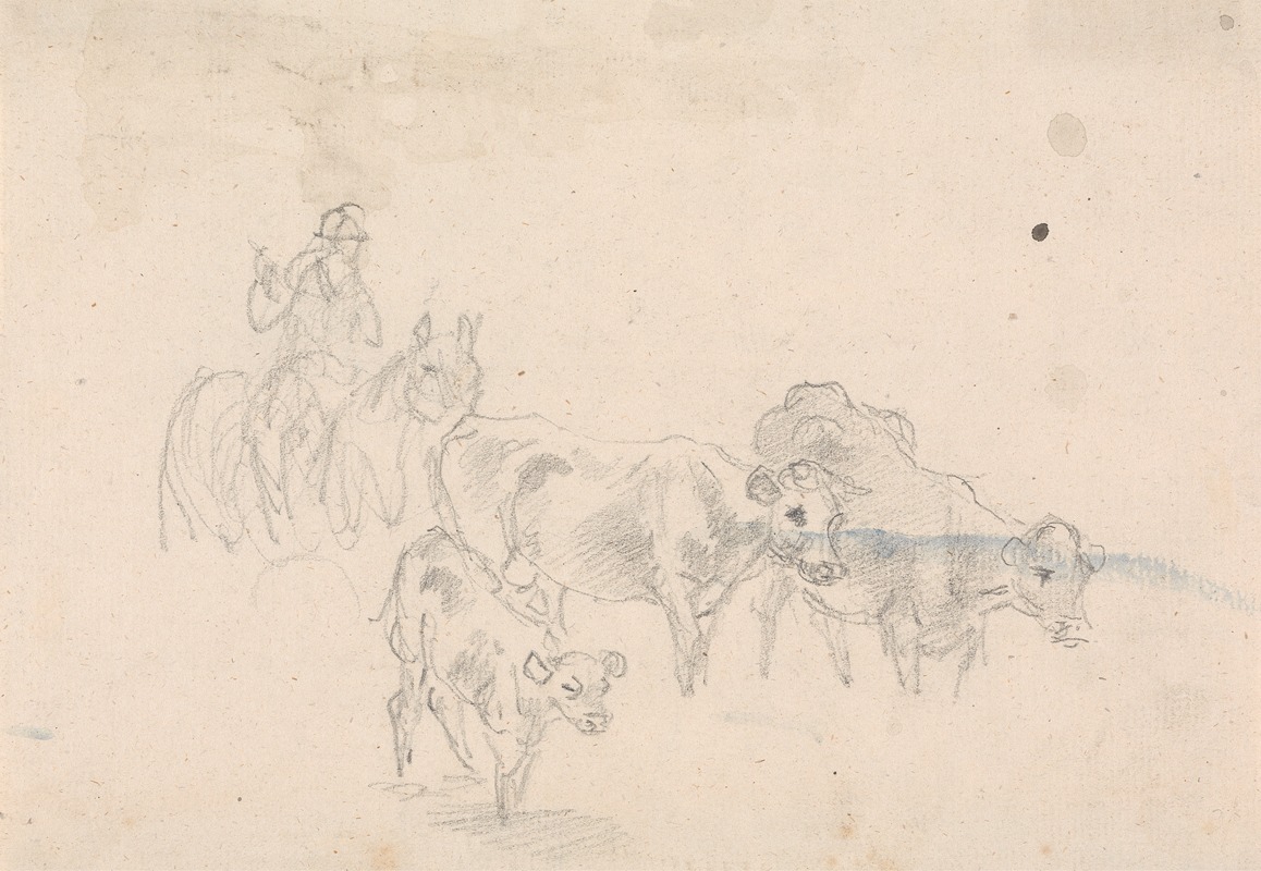 Sawrey Gilpin - Study of cattle with a calf in foreground