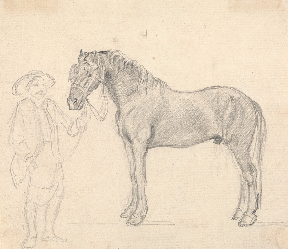 Sawrey Gilpin - Study of Horse with Figure Holding Reins