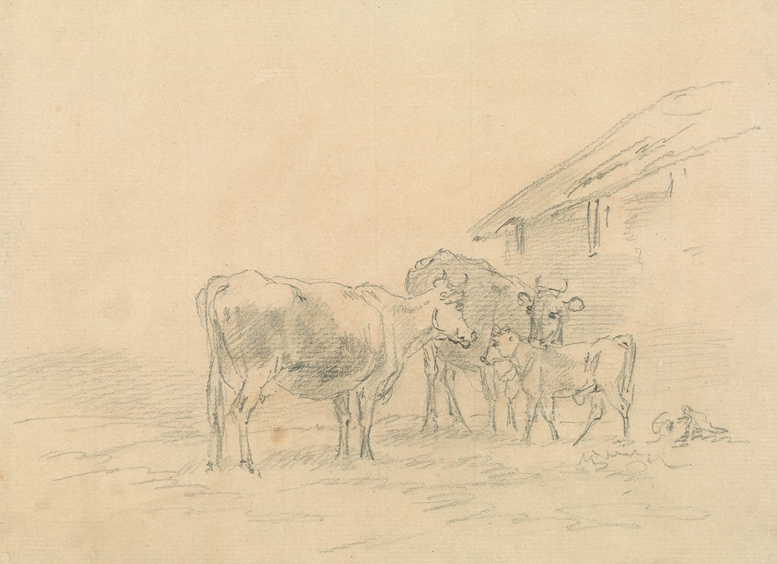 Sawrey Gilpin - Two Cows and a Calf