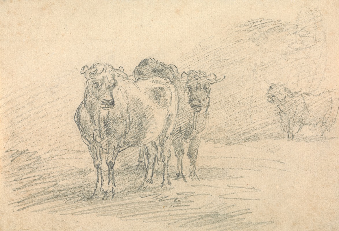Sawrey Gilpin - Two Cows on a Hill