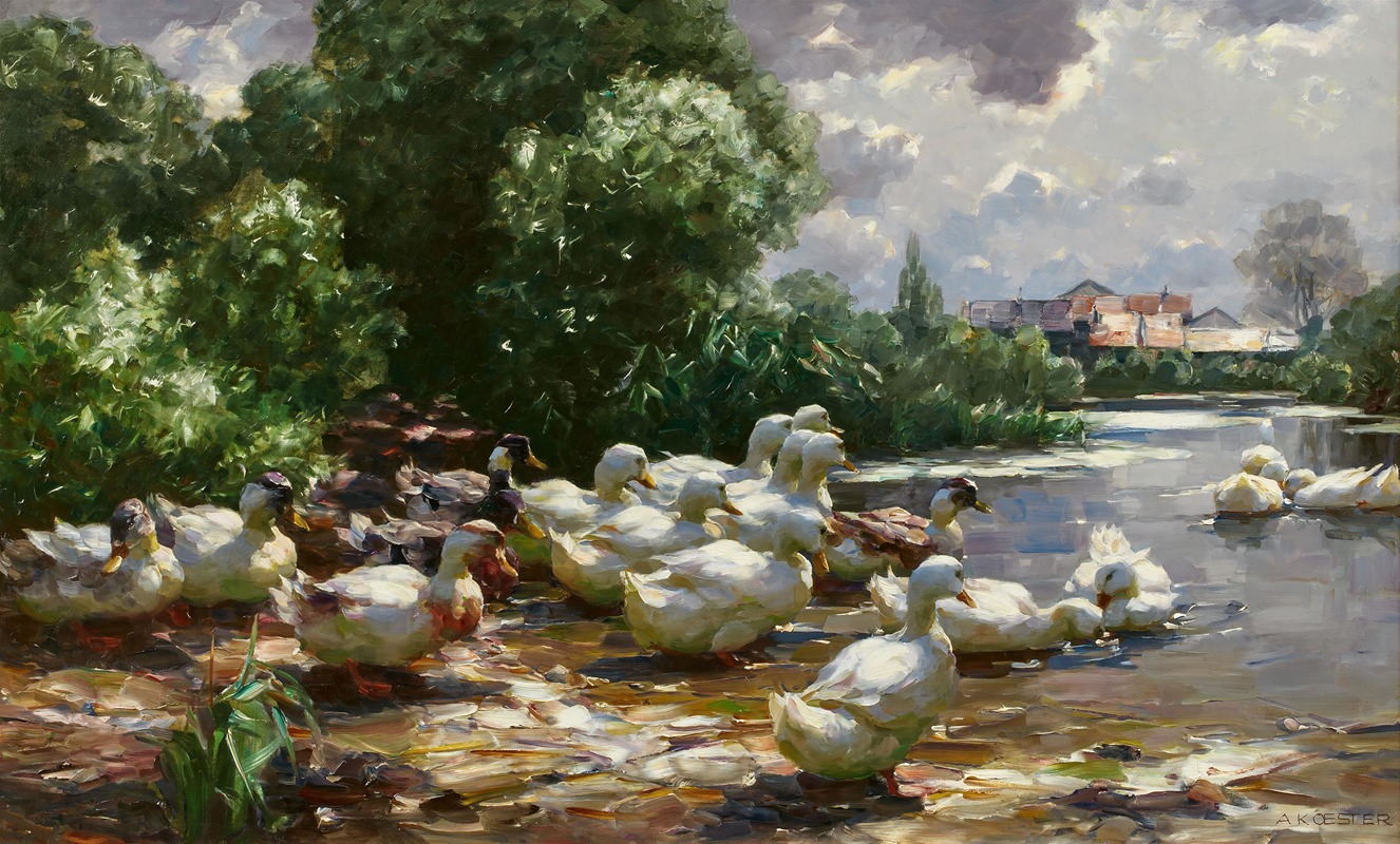Alexander Koester - Enten am Dorfweiher