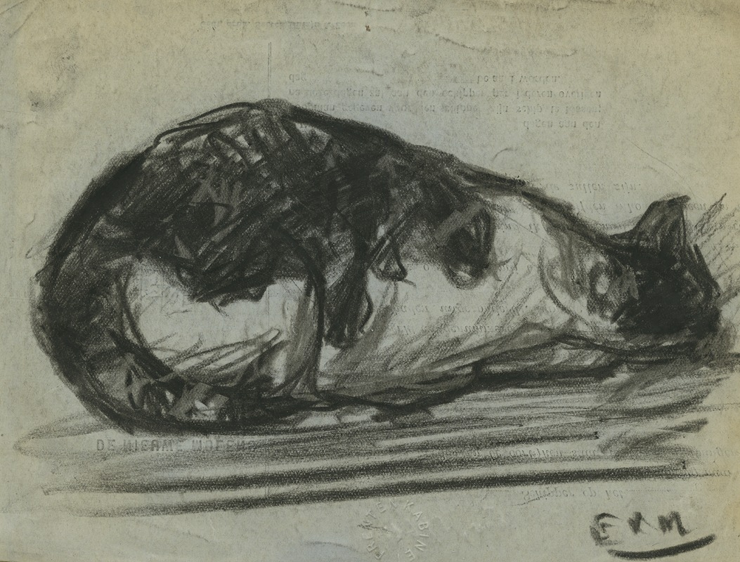 Eugeen Van Mieghem - Slapende kat.
