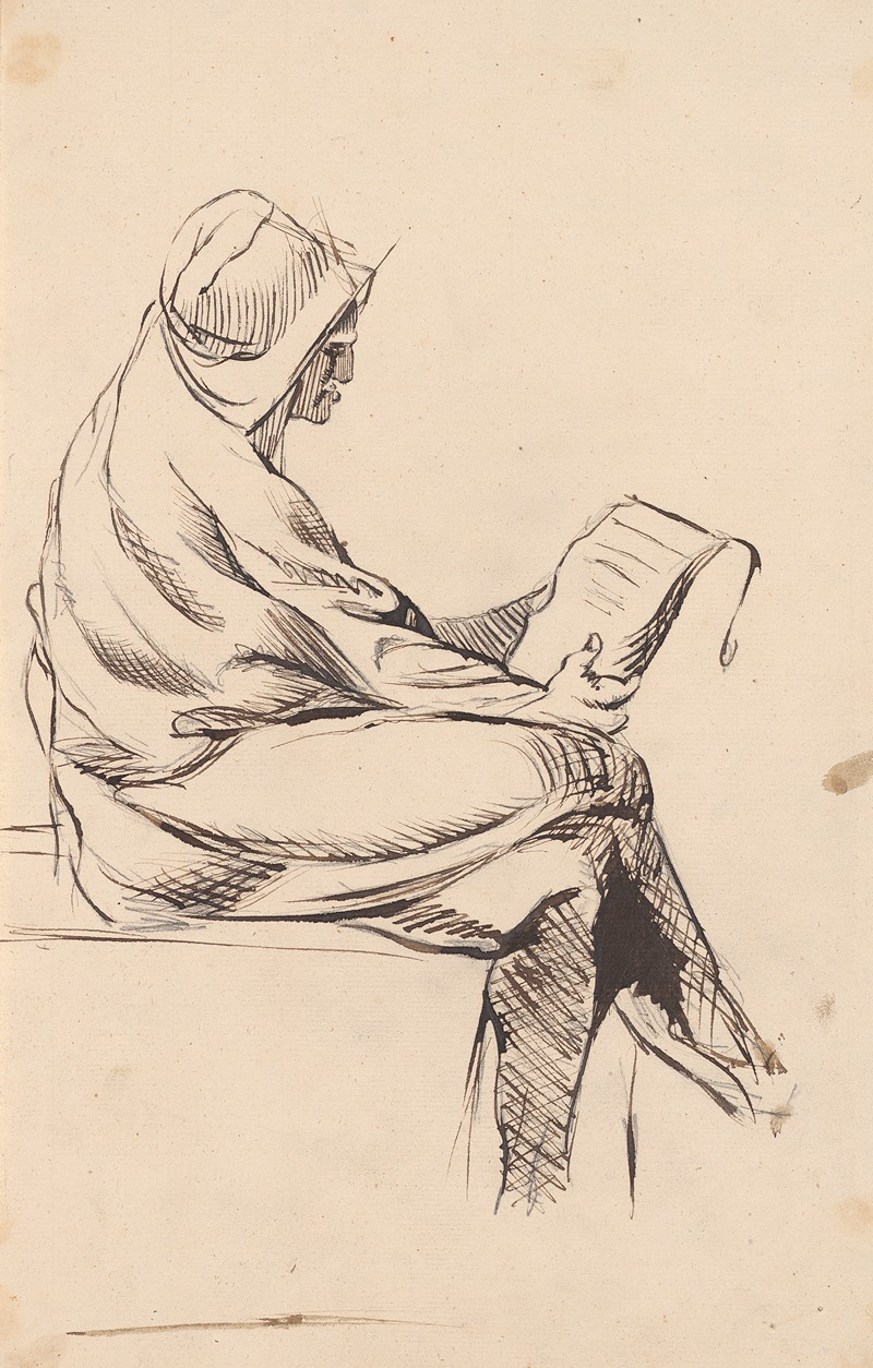 Sir Joshua Reynolds - Hooded Man Reading