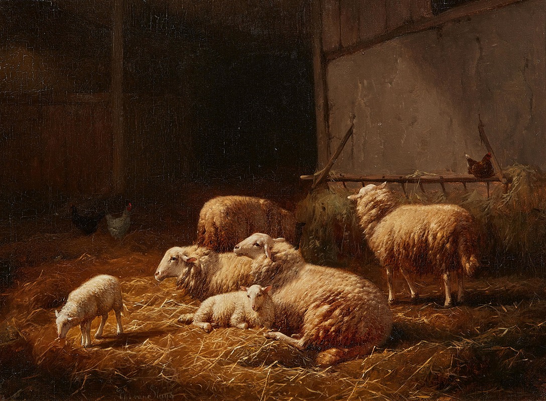 Theo Van Sluys - Schafe im Stall