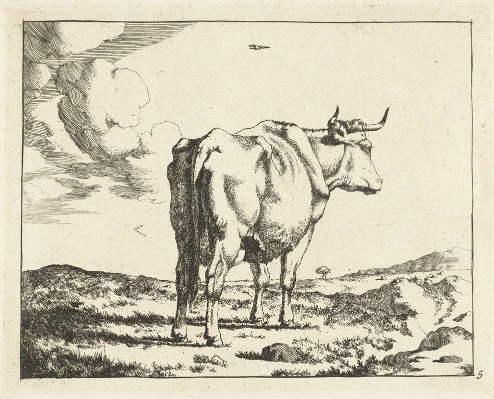 Marcus de Bye - Staande koe, van achter gezien