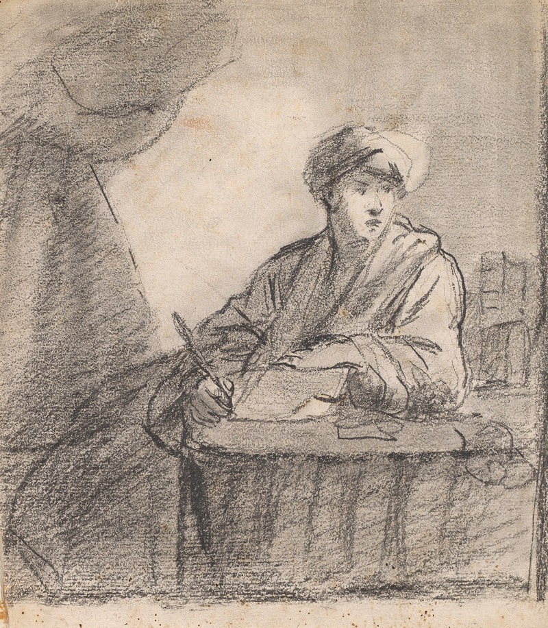 Seated Man at Table by Sir Joshua Reynolds - Artvee