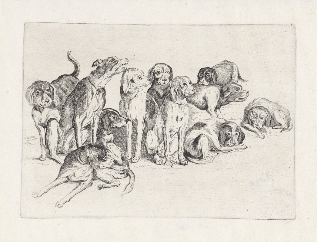 Wenceslaus Hollar - Eleven Hounds