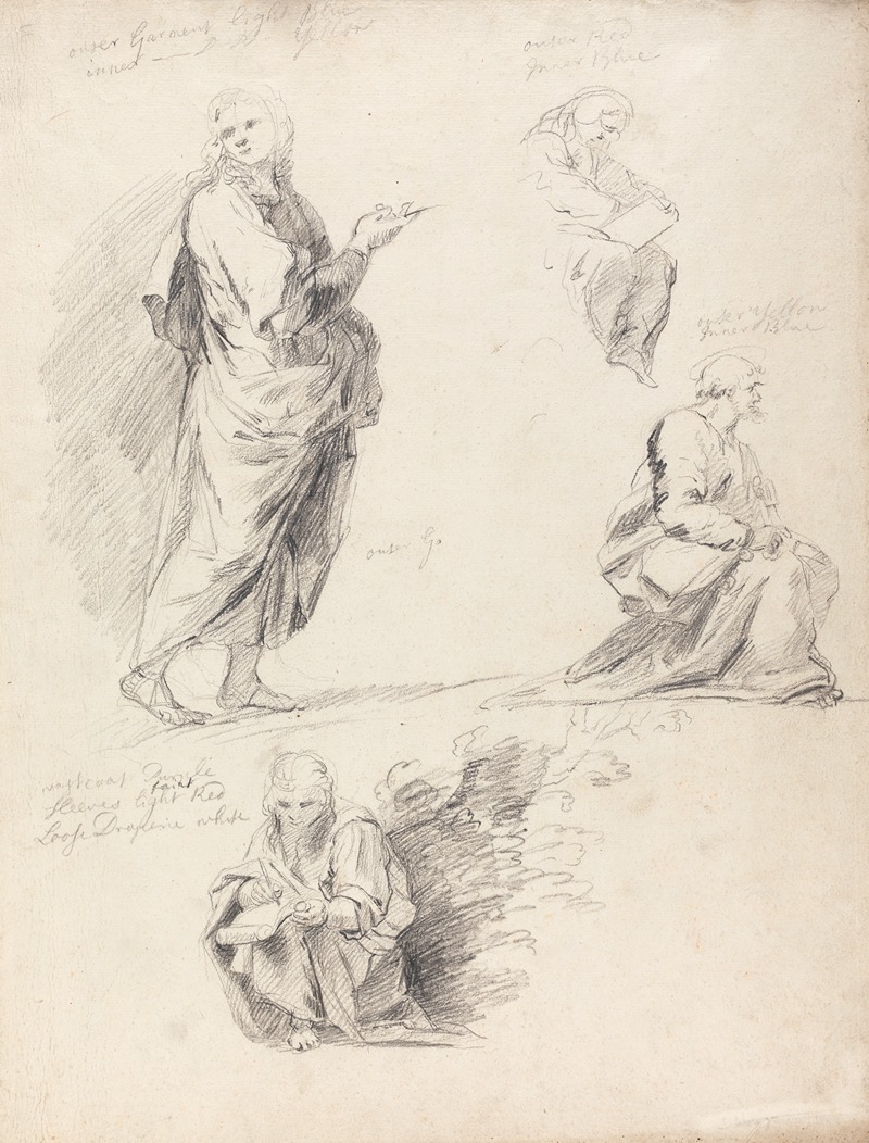 Sir Joshua Reynolds - Sheet of Figure Studies from Raphael’s Disputation