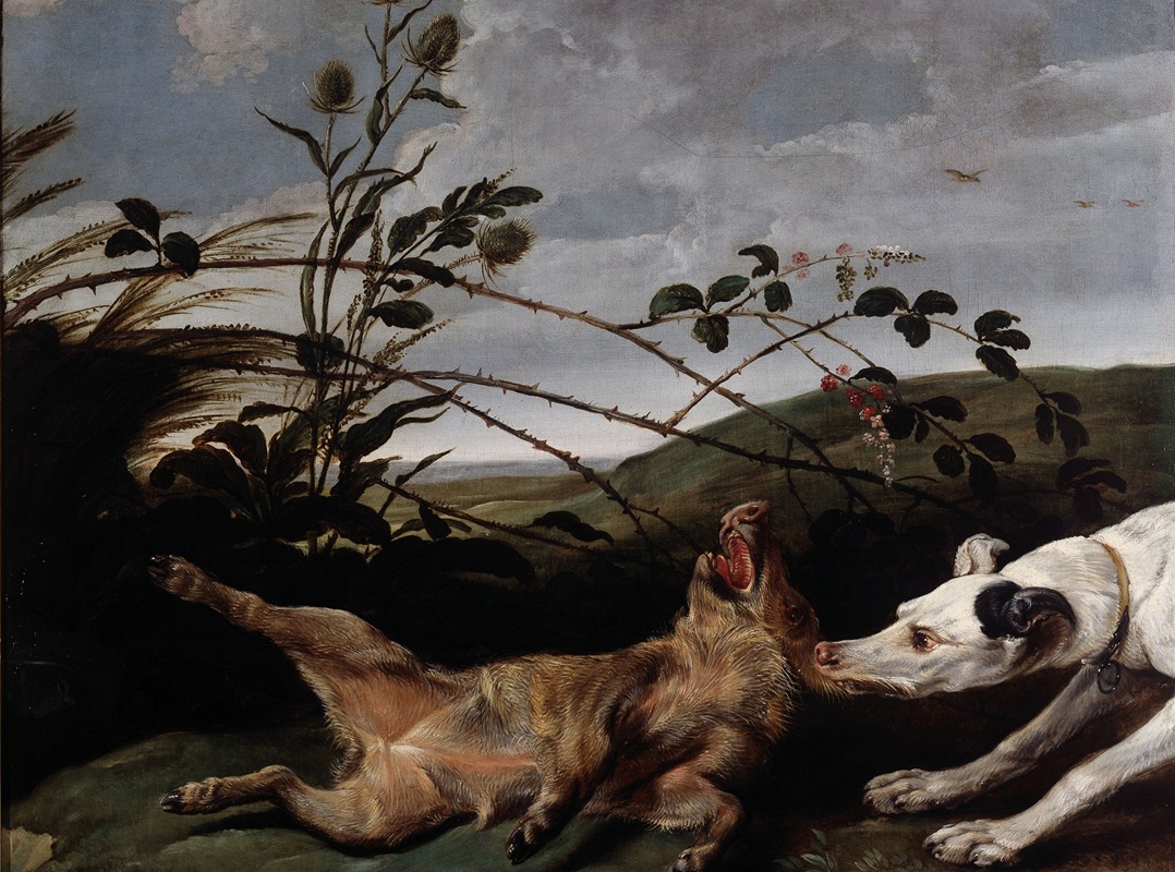 Frans Snijders - A Greyhound Catching a Young Wild Boar