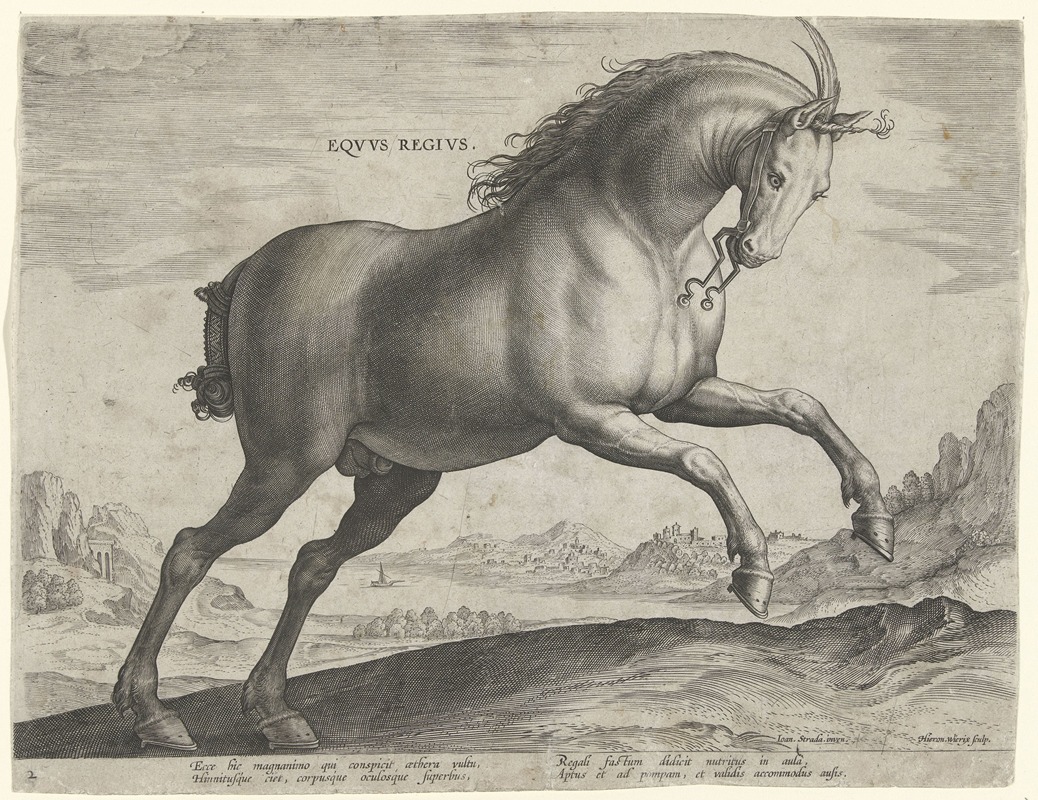 Jan Collaert the Elder - Equus Regius.