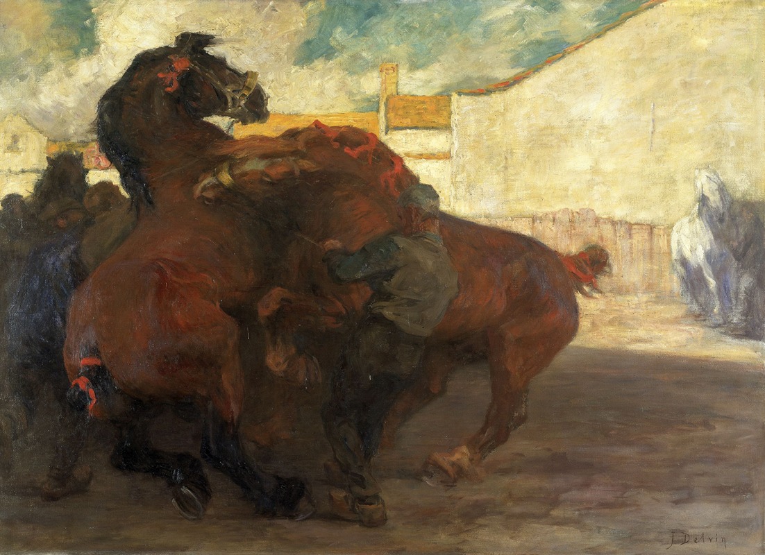 Jean Delvin - Horse Fight