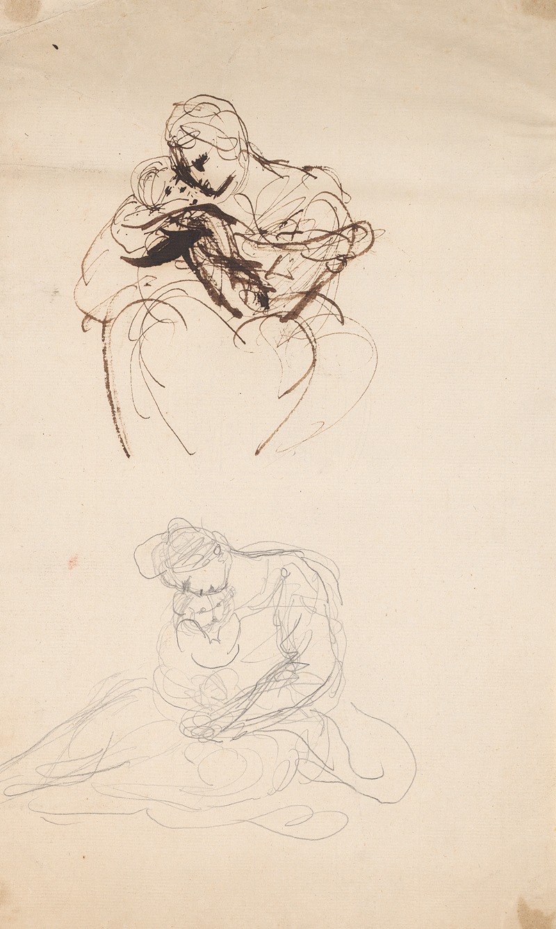 Sir Joshua Reynolds - Two Sketches of a Woman and Infant