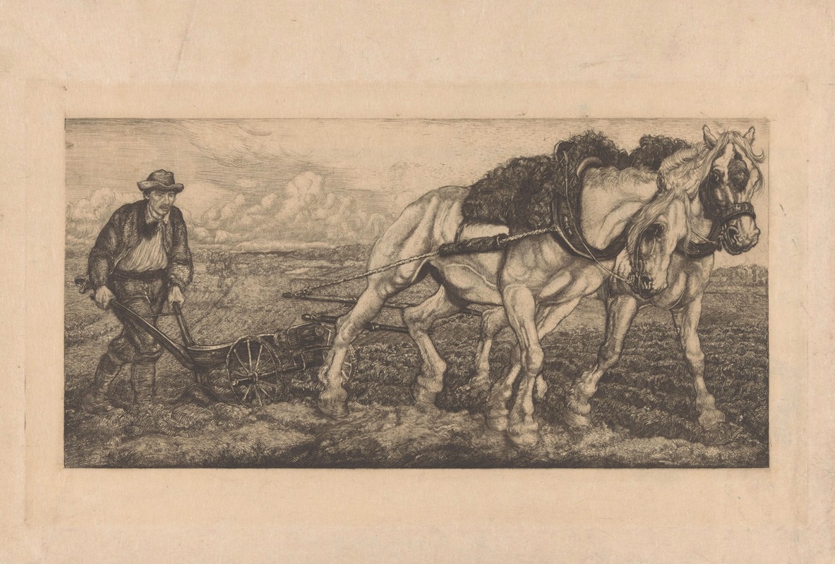 Pieter Dupont - Twee ploegende paarden