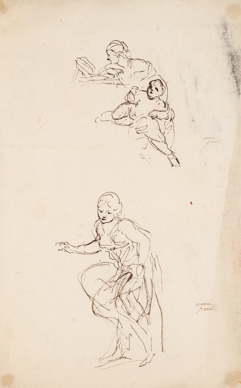 Sir Joshua Reynolds - Woman and Child, Woman Alone