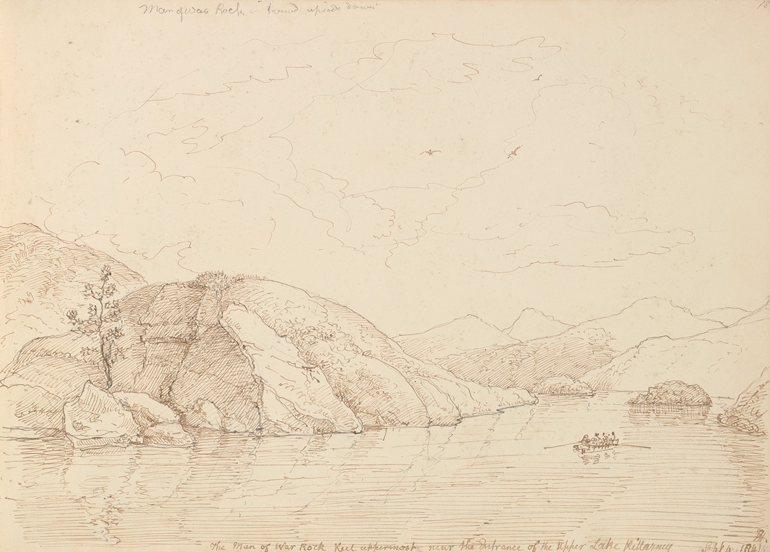 Thomas Hastings - Man of War Rock, Upper Lake Killarney, 4 September 1841