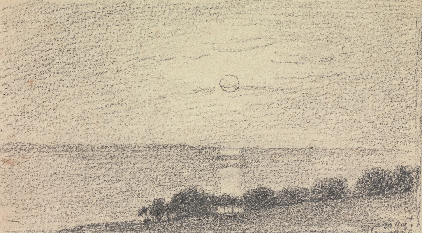 Thomas Hastings - Sketch of a Low Sun over the Sea, 20 August, 1826