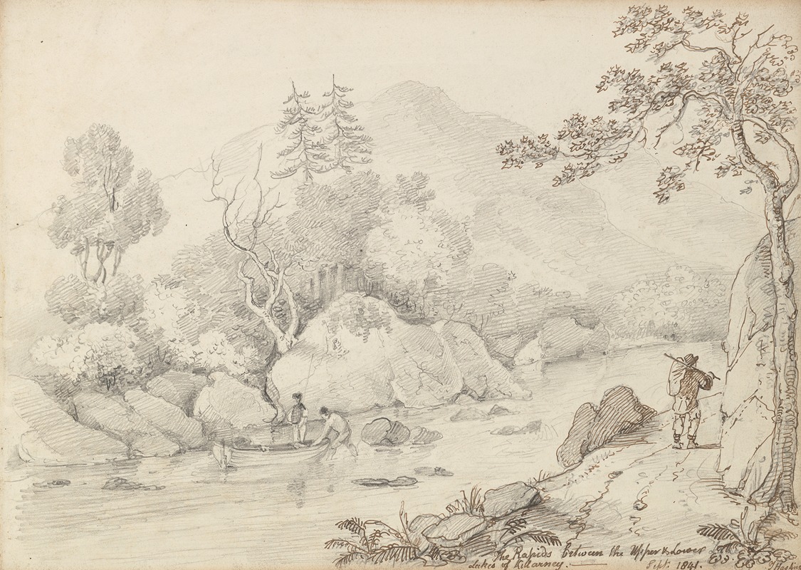 Thomas Hastings - The Rapids between the Upper and Lower Lakes of Killarney, September 1841