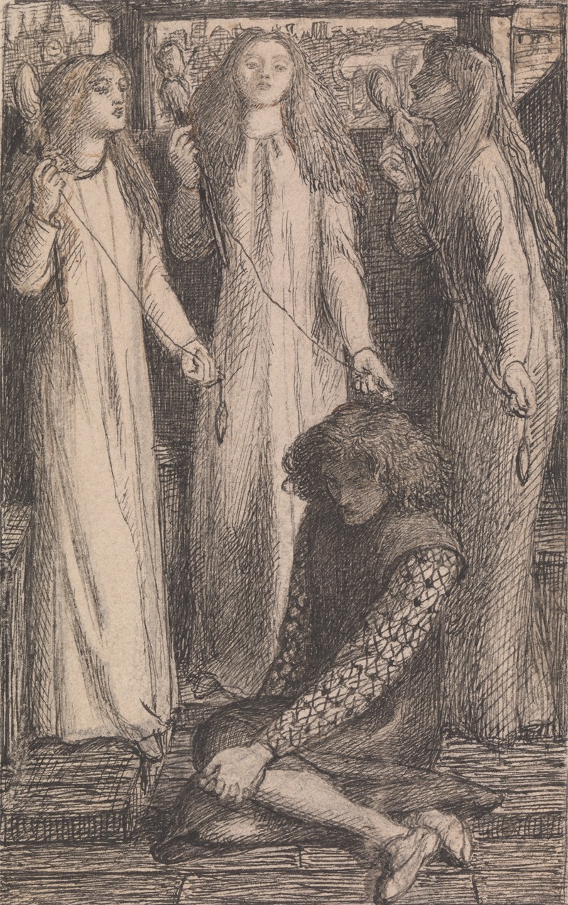 Dante Gabriel Rossetti - Illustration to the Maids of Elfen-Mere
