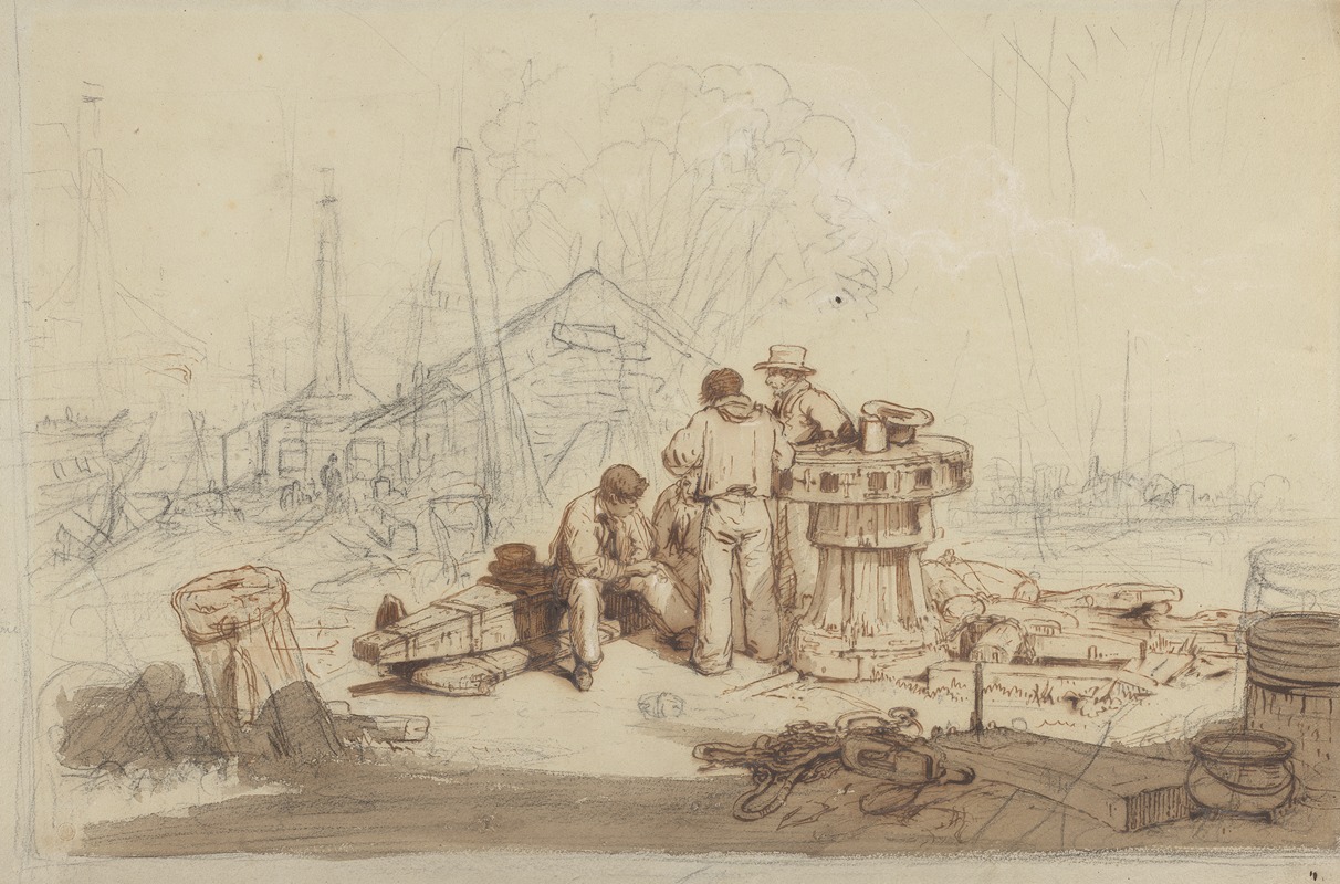 Edward Duncan - Study of Fishermen and Gear