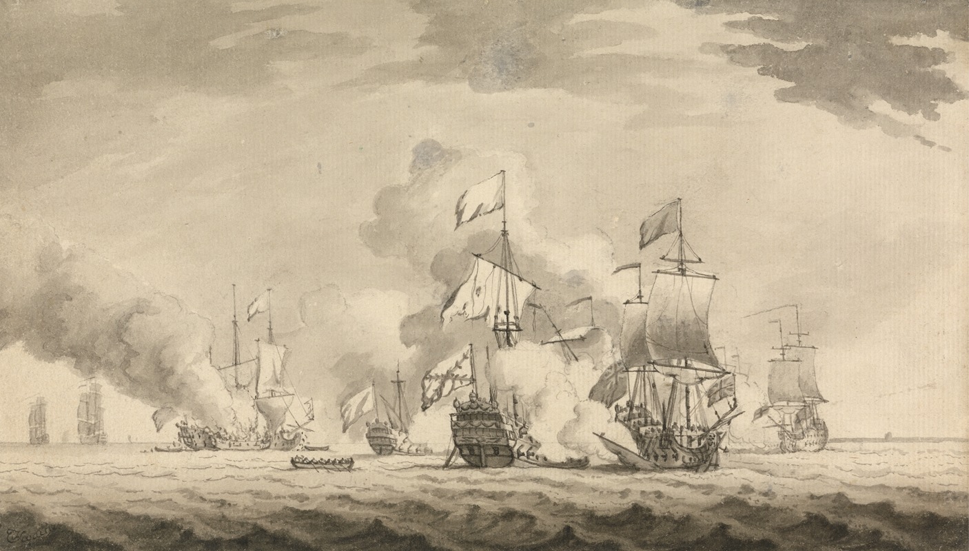 Francis Swaine - Ships Firing