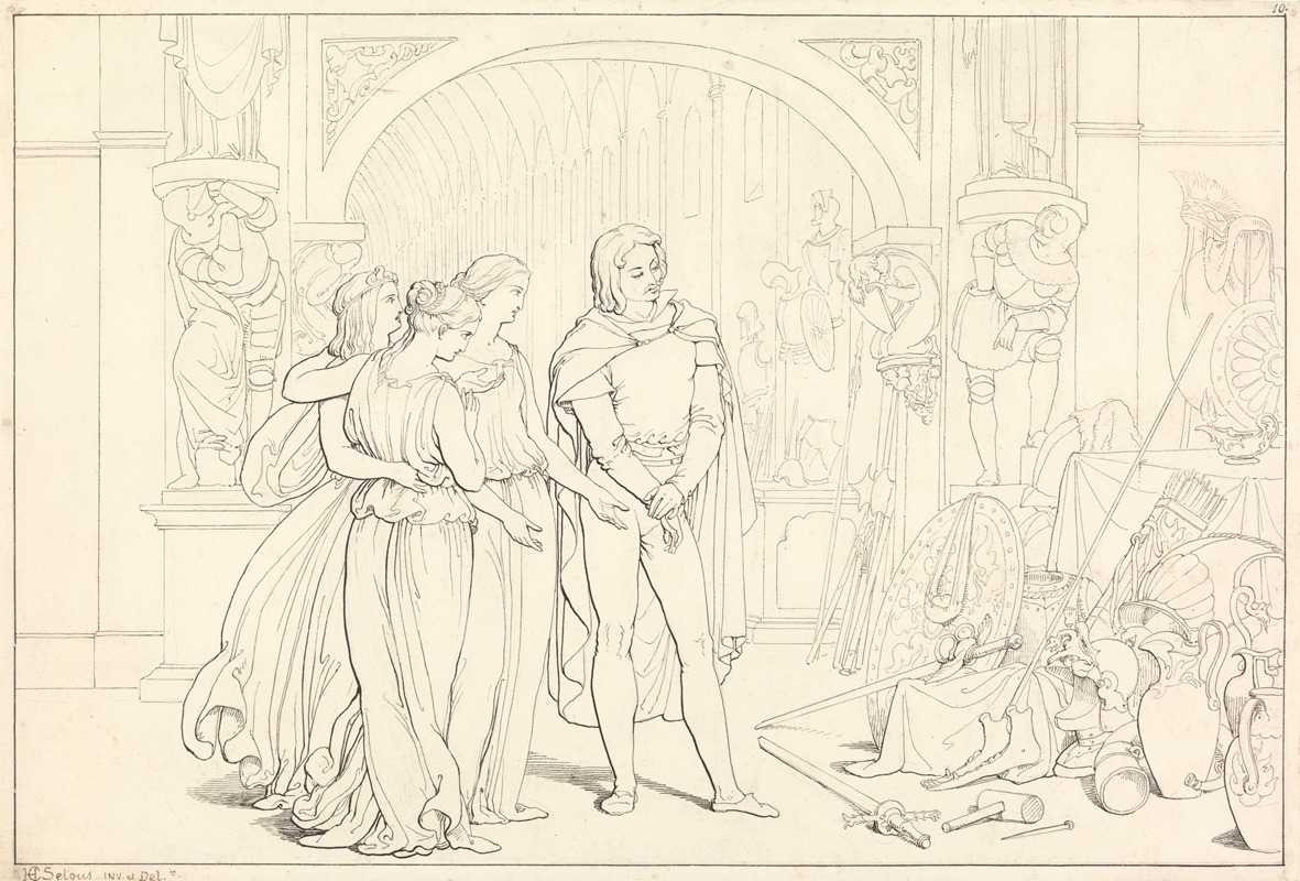 Henry Courtney Selous - Illustration to Pilgrim’s Progress, 10. (The Pilgrim in the Armory)