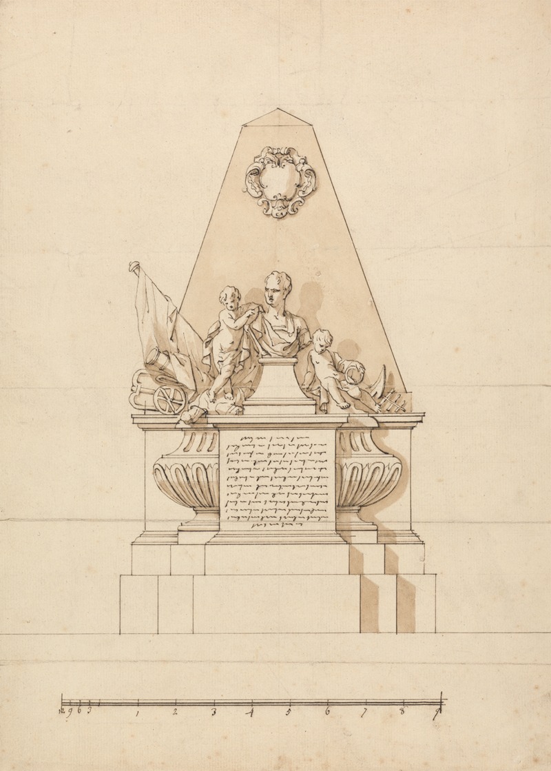 John Michael Rysbrack - A Monument (male bust with military emblems)