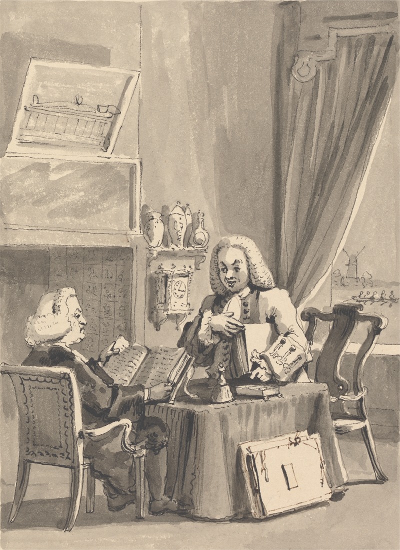 John Thomas Smith - Hogarth Solicits His Patron Bishop Hoadley to Look Over His MS. ‘Analysis of Beauty’
