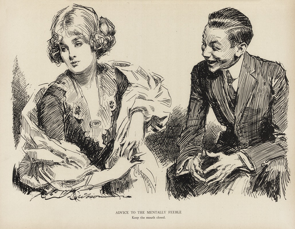 Charles Dana Gibson - Advice to the mentally feeble – Keep the mouth closed